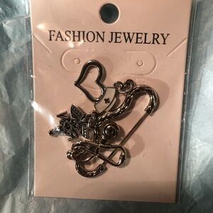 Silver Nurse Themed Brooch